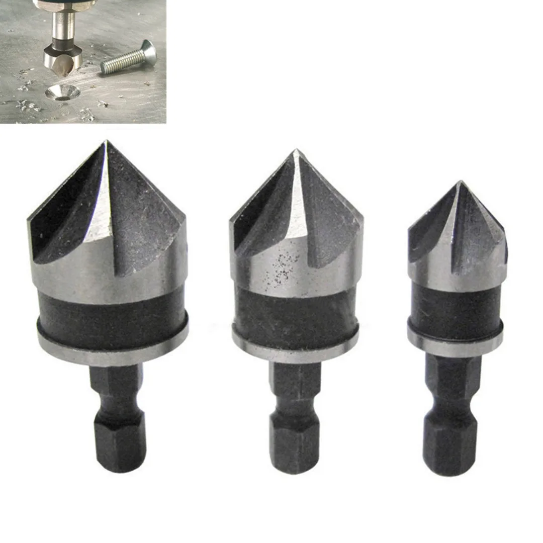 

3pcs 12/16/19mm 90 Degree Countersink Drill Bit for Wood Metal