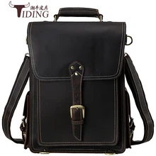 Crazy Horse Cowhide Men Backpack Genuine Leather Vintage Daypack Travel Casual School Book Bags Brand 2017 15 Male Laptop Bags brand padieoe genuine leather school bags for teenagers backpack new men travel casual cowhide laptop backpack free shipping