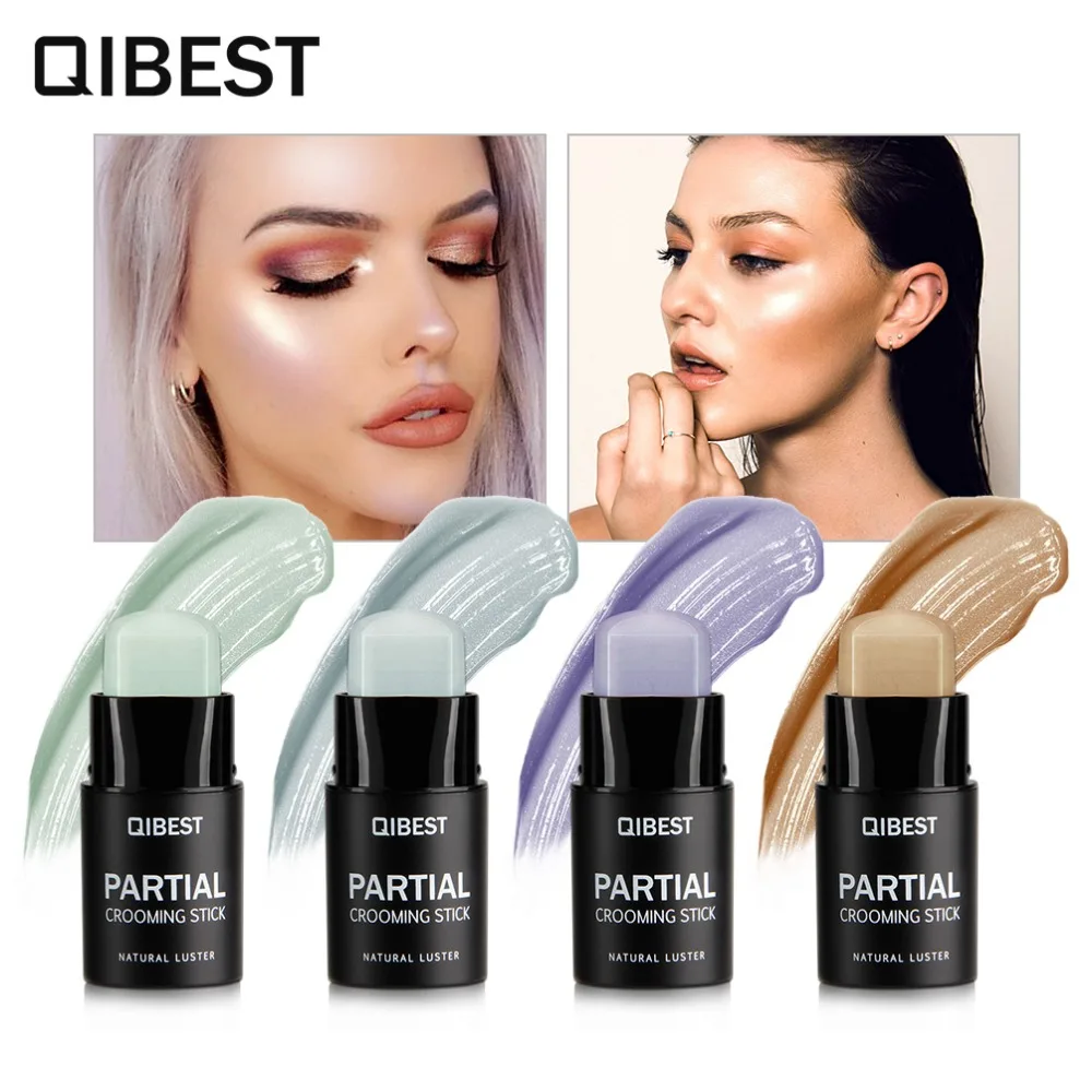 Макияж QIBEST 4 цвета хайлайтер светящаяся палочка основа для макияж крем
