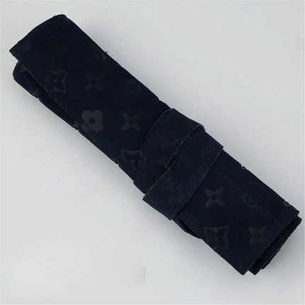 Парикмахерские ножницы складной мешок ножницы комплект для упаковки Ножницы сумка складные кожаные сумки парикмахерские волосы Чехол для ножниц сумка держатель - Цвет: dark blue Stamp