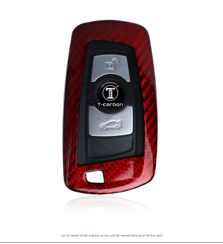1 Set Auto Carbon Fiber Remote car Key Cover Holder Case Skin Shell for BMW 2 3 6 Series ...