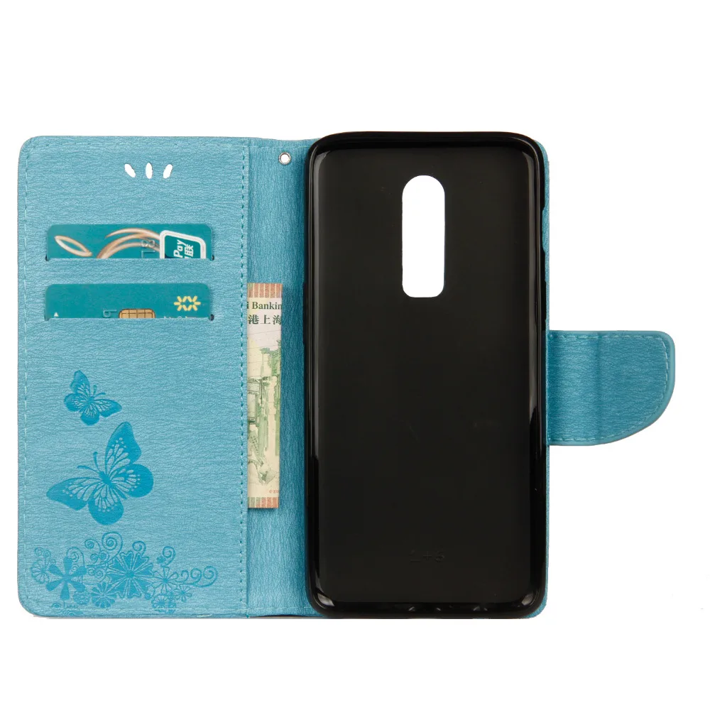 Retro Printing Butterfly Wallet Flip PU Leather Strap Stand Case For OnePlus 6 1+6 A6000 Magnetic Phone Cover w Card Slots Capa (20)