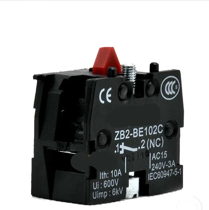 

2pcs ZB2-BE102 XB2 Push Button Switch red Contact Block ,normal closed (NC) silver contact