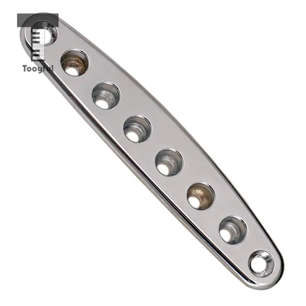 Tooyful 1Pc Electric Guitar Parts Bridge String Thru Body Ferrules Bushing Plate Black or Silver