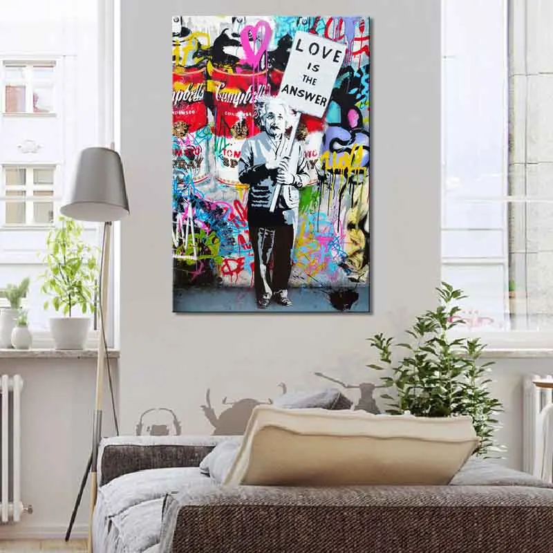Banksy Art &quotLove Is The Answer&quot холст художественные принты картины настенные постер