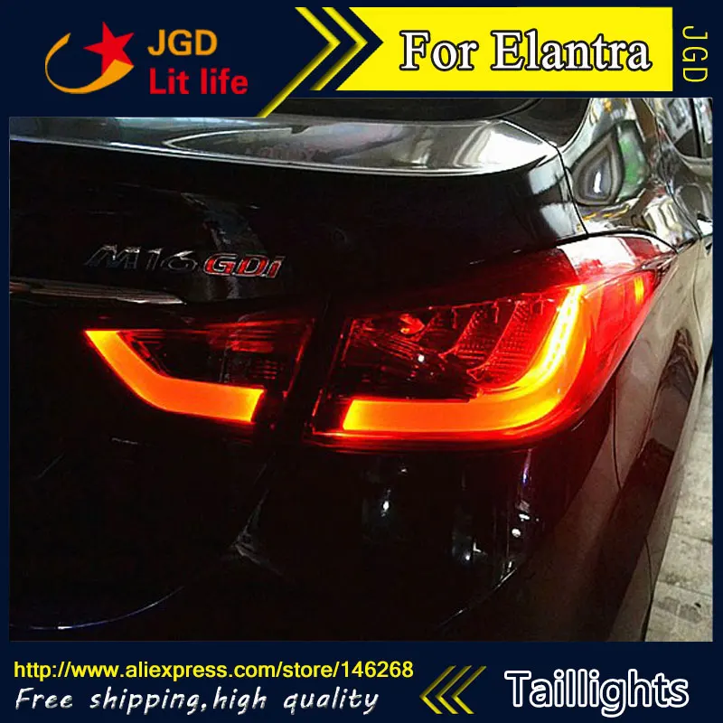 Car Styling tail lights for Hyundai Elantra LED Tail Lamp rear trunk lamp cover drl+signal+brake+reverse