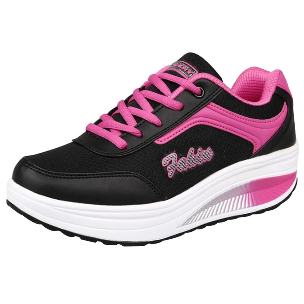 

SAGACE Fashion Shoes Woman Summer Mesh Heightening Shoe Laces Soft Bottom Rocking Running Shoes Sneakers Factory Direct Sales