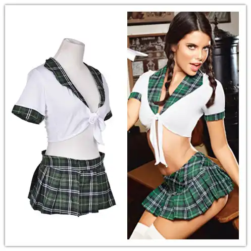 Anime Maid Schoolgirl Porn - TiaoBug Women Sexy Japanese School Girl Uniform Cosplay Crop ...