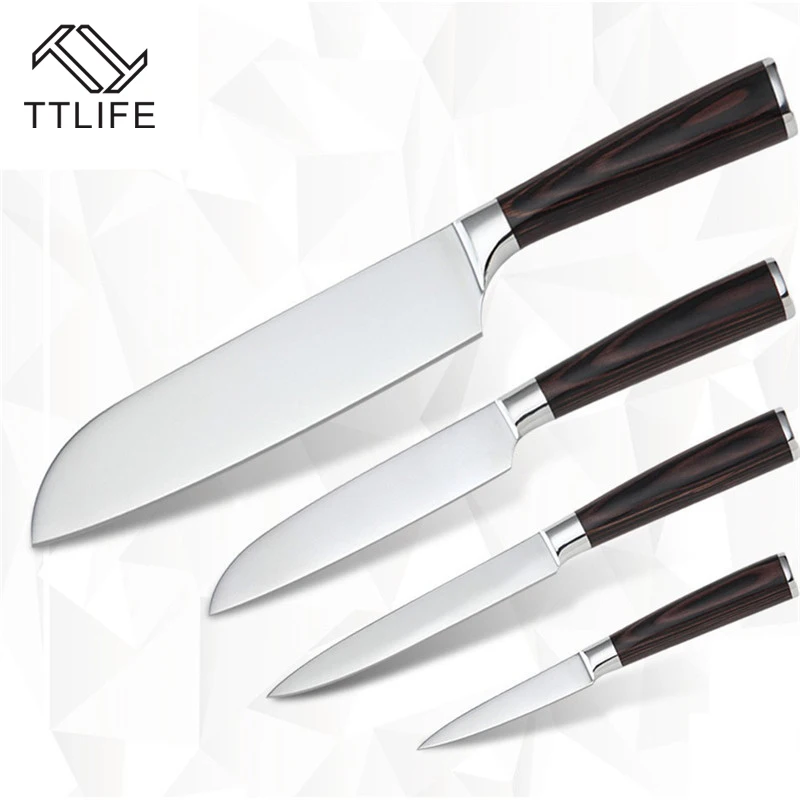 TTLIFE 4Pcs Stainless Steel Kitchen Knives Set Slicing Utility Paring
