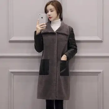 

Plus Size Very good quality Sheep Fur Vest Coat Winter Women Luxury Faux Fur Vest with pu Furry Slim Woman Fake Fur Vest wj1547