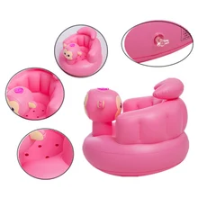 Kids Baby Inflatable Chair Sofa Bath Seat Dining Pushchair PVC Infant Portable Play Game Mat Stool TK-ing