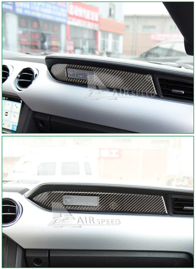 For Ford Mustang Carbon Fiber Interior Car Dashboard Decoration Strip (5)