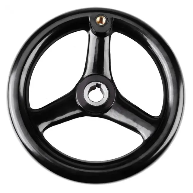 3 Spoke Plastic Lathe Hand Wheel Handwheel w/ Revolving Handle for Milling Machine round handwheel 3 Sizes Black Hot Sale 2018
