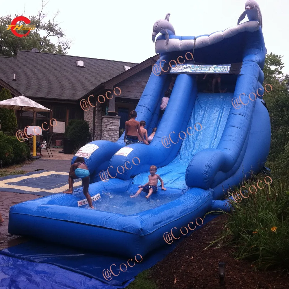 free ship to sea port, backyard cheap inflatable water slides with pool