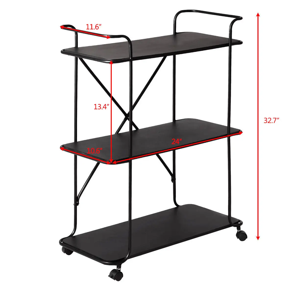 Giantex 3 Tier Metal Portable Rolling Cart Storage Rack Living Room Bookshelf Display Utility Organizer HW56050BK Giantex 3 Tier Metal Portable Rolling Cart Storage Rack Living Room Bookshelf Display Utility Organizer HW56050BK