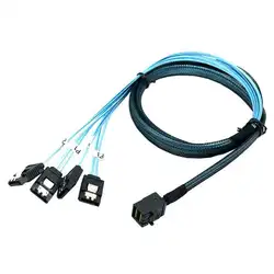 Новый 1-in-4 SFF-8643 жесткий диск SATA III высокая скорость 12 Гбит/с мини SAS HD кабель разветвитель