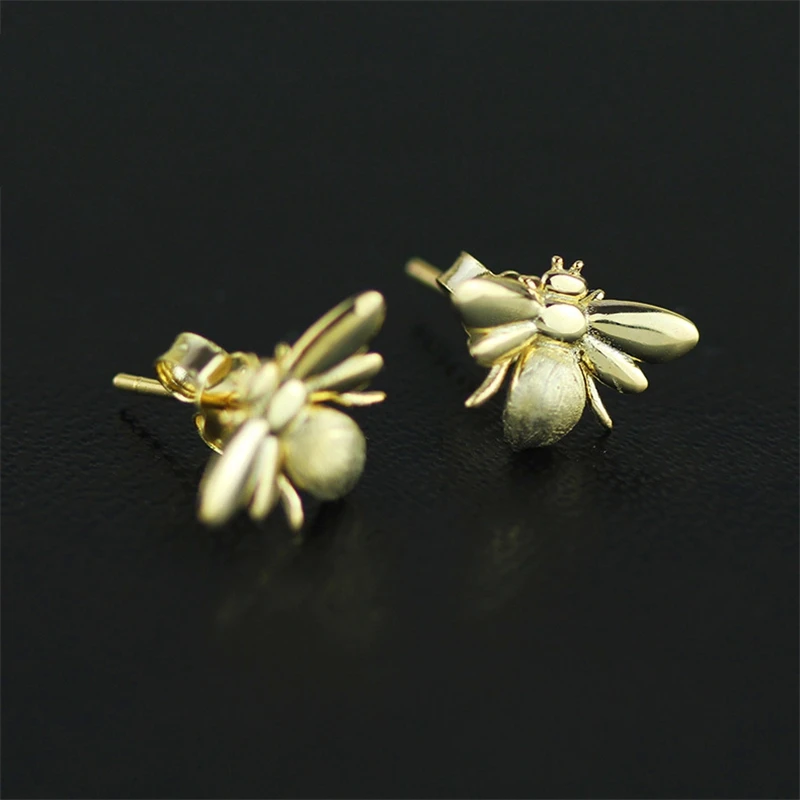 

INATURE 925 Sterling Silver Cute Insect Bee Stud Earrings For Women Fashion Jewelry