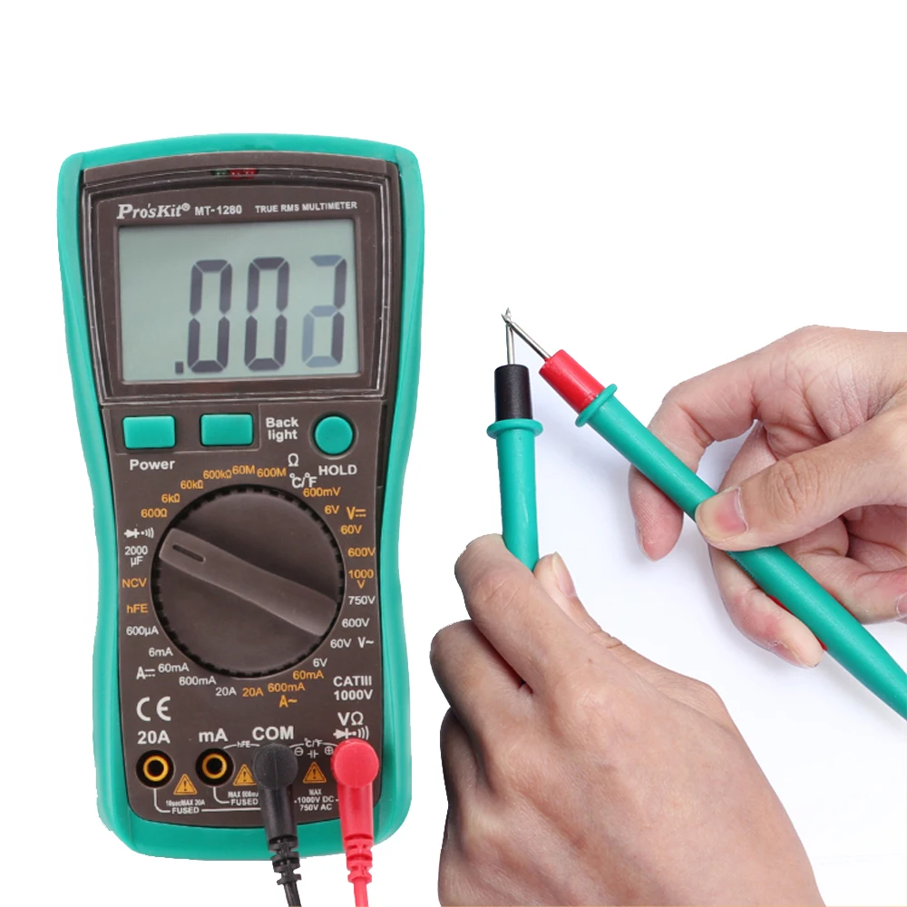 Электронный мультиметр Po'sKit MT-1280-C Высокая точность автоматический цифровой DC AC Напряжение Ток Емкость тестер сопротивления