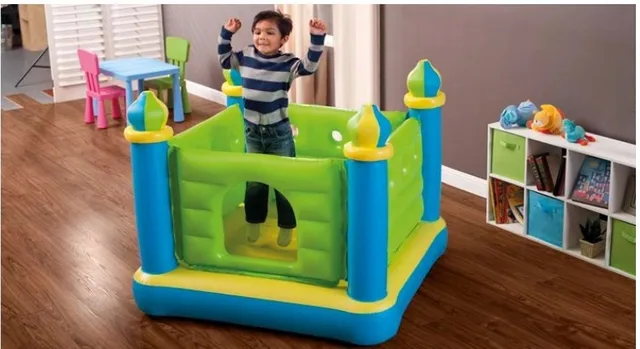 Cheap Intex Child inflatable toys trampoline household type trampoline indoor trampoline,size 132*132*107cm