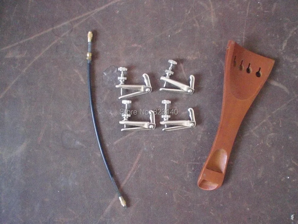 

1 PC JUJUBE Tail piece with 4 PCs Silver color Fine tuner& Tail gut all 4/4