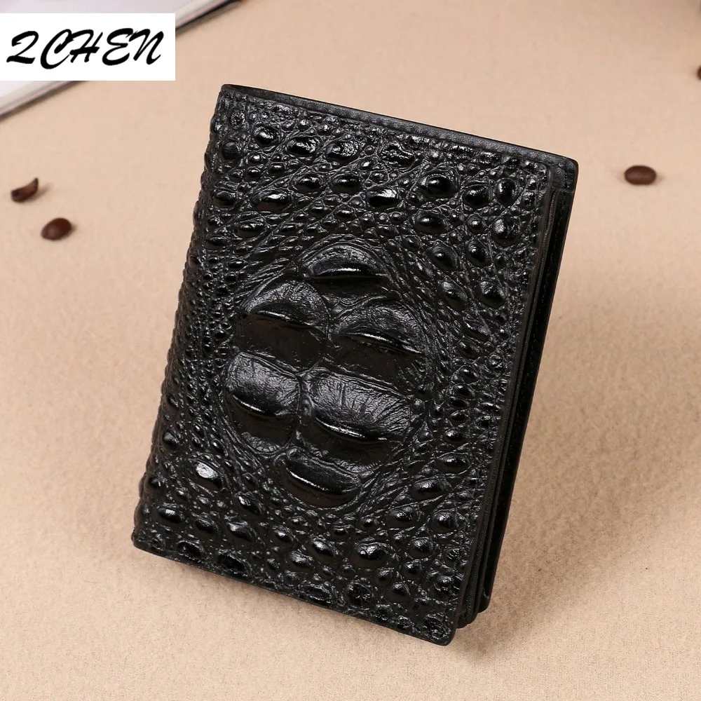 Men's wallet Crocodile bone Crocodile skin Men's wallet British style Leather wallet Crocodile tail bone wallet Man 005tb