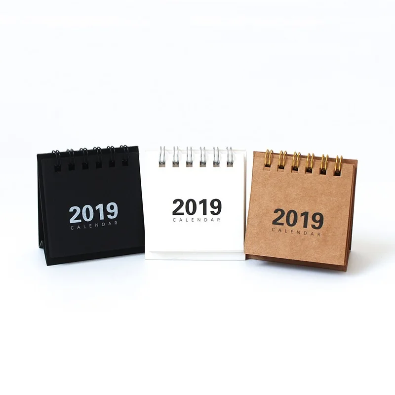 

2019 Creative Fashion Simple Desktop Coil Calendar DIY Mini Table Calendars 2019.01~2019.12