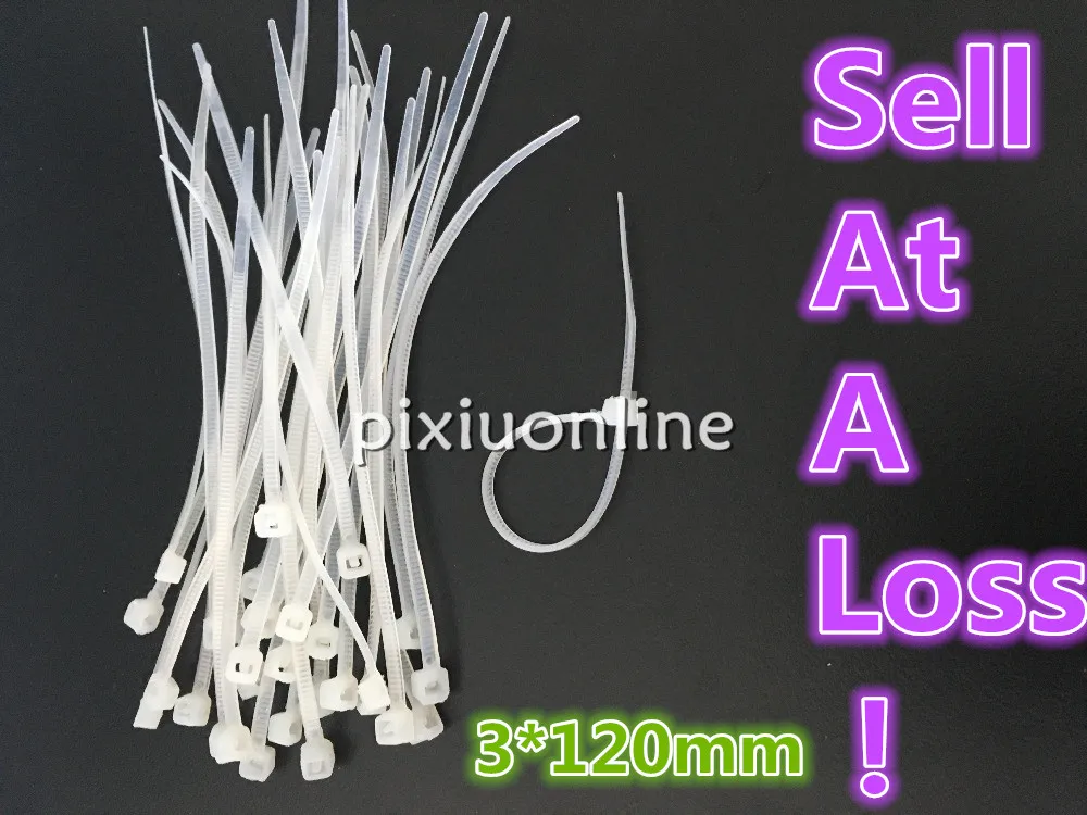 

100Pcs/pack DS126B 3*120mm Width 1.9mm White Factory Standard Self-locking Plastic Nylon Cable Ties Wire Zip Tie Sell At A Loss