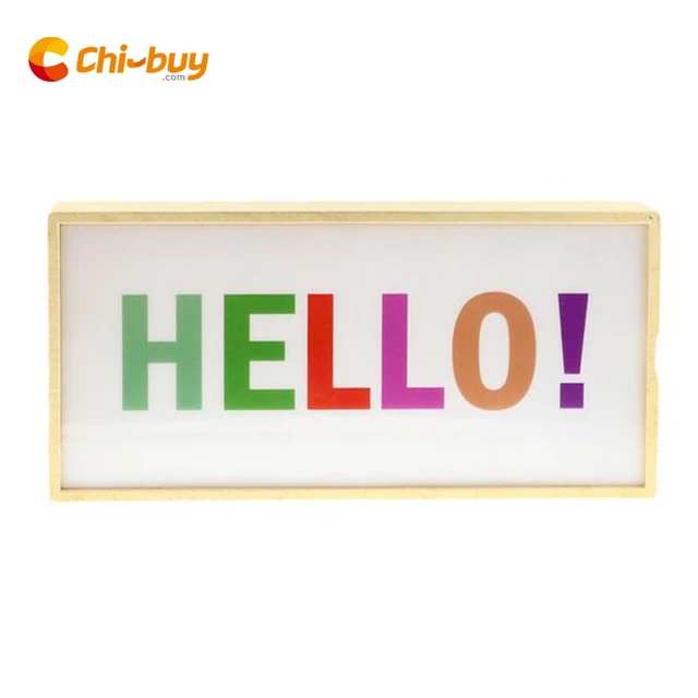 Single Line Battery Ed Cinema Light Box Imitation Wood Abs Single Line Battery Ed Cinema Light Box Imitation Wood Abs Cinematic Lightbox Hello Interchangeable Poster