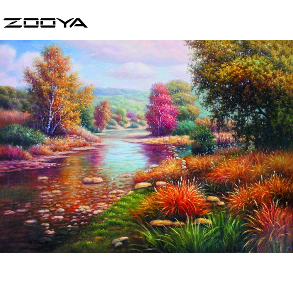 ZOOYA 5D DIY Алмазная вышивка живописные деревья картина мозаика Daisies круглый ручной