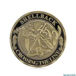 Позолоченные ВМС США Shellback пересечения линии Sailor памятная монета подарок