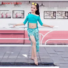 Роскошный танцевальный костюм для девочек в восточном стиле, комплект из 2 предметов(топ+ юбка+ трусы), комплект для танца живота, зимний модальный комплект для танца живота