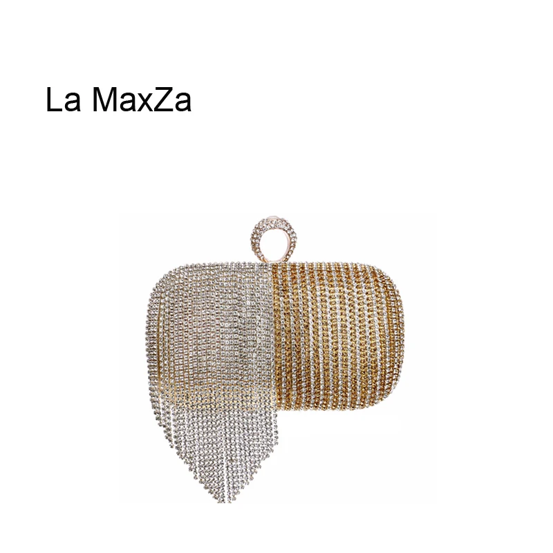 

La MaxZa A new Fringe Gradient Bag Ladies Party Banquet Bag Fashion Small Handbag Evening show bag