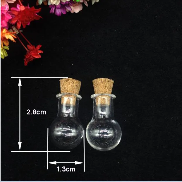 20 Rounded Mini Glass Bottles with Cork Lids