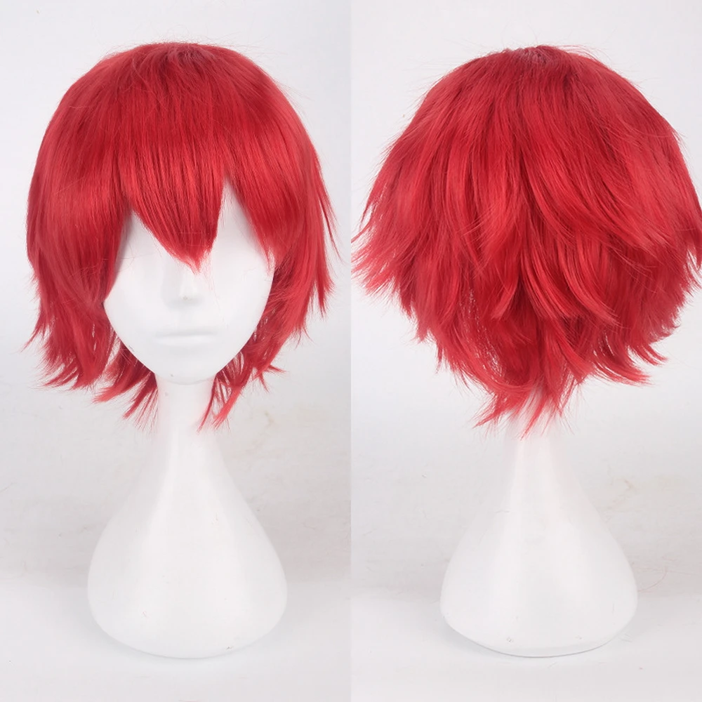 Cosplay&ware Fashion Short Cosplay Wig Men Heat Resistant Synthetic Hair Halloween Costume Party Wigs & Free Cap -Zentai shop online