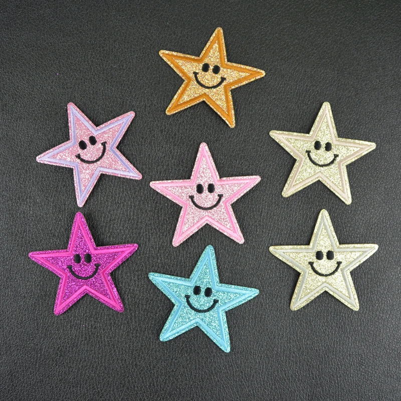 

Yicai 9 PCS Glitter Star Patch for Clothing Iron on Embroidered patches