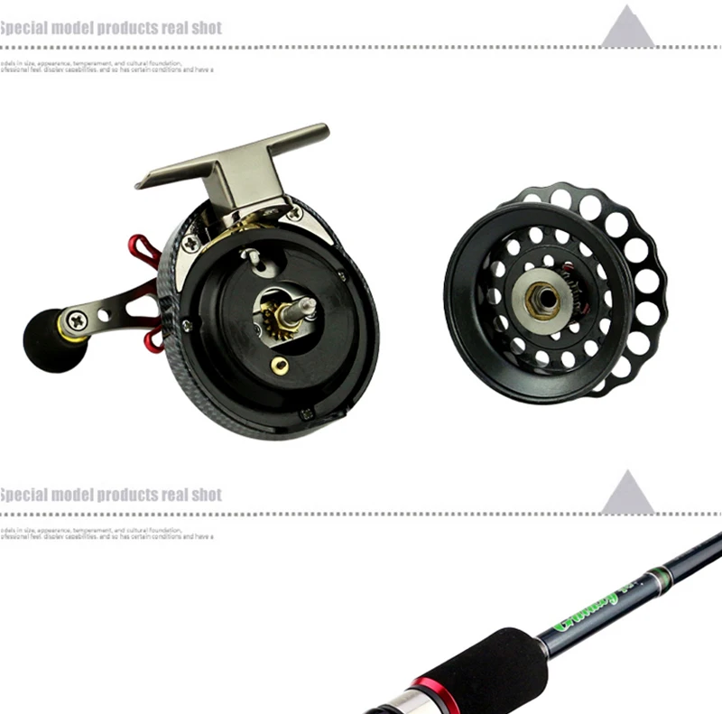 Carretel de Pesca Carretel de Pesca com Mosca Rodas de Pesca 4 + 1bb Jangada Roda Esquerda Direita 3.5: 1 Semi-metálico com Mosca Rafting Gelo Metal Balancim Fal - 11 Esporte e Lazer