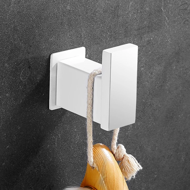 

White Viscose Clothes Hook Wall Hanging Coat Hook Closet Towel Hook Stainless Steel Bathroom Towel Hooks Wall Mount Hooks