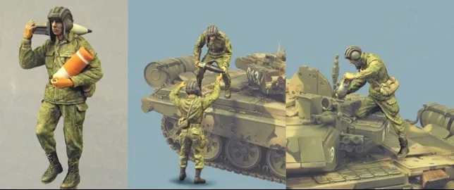 

1/35 WW2 Soviet tank crews 4 person WWII Resin Model Kit figure Free Shipping