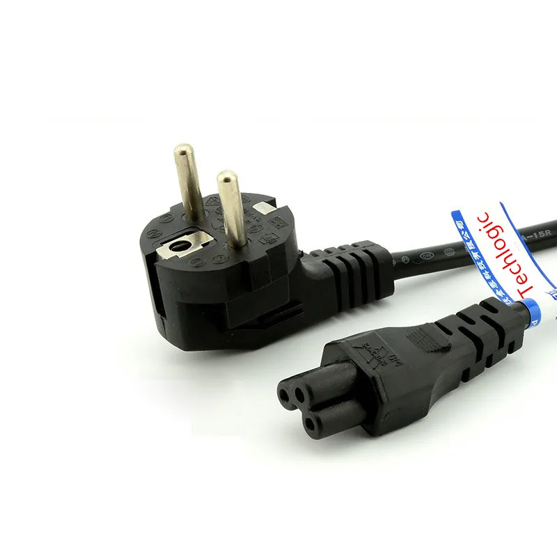 ЕС 1.5 м 5ft Тетрадь шнур адаптера портативных ПК Мощность кабель 2 Булавки AC Plug Мощность кабель Cloverleaf привести