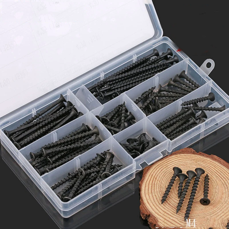 

M4 Screw Set with Screw Box Countersunk Head Screws Furniture Wood Self-tapping Screws