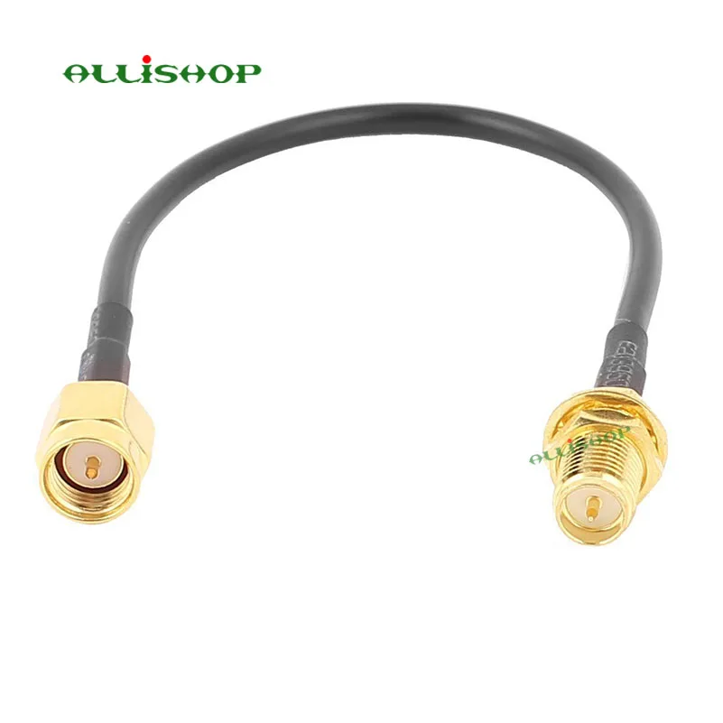 

ALLiSHOP 0-3Ghz pigtail RP SMA female brooches plug to SMA male brooches plug low loss RG174 cable for FPV Antenna wifi router