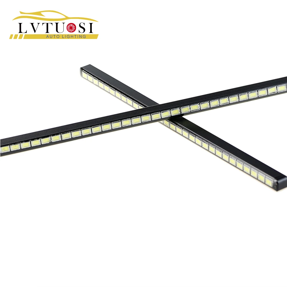 

LVTUSI 2pcs Day Time Running light 18/24/30 LEDs SMD Day Light 5730 LED Car DRL Ultra-thin Invisible Waterproof Universal BE