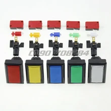 5x nuevo Beatmania IIDX rectángulo LED iluminado botones pulsadores para juegos de Arcade Kits DIY piezas