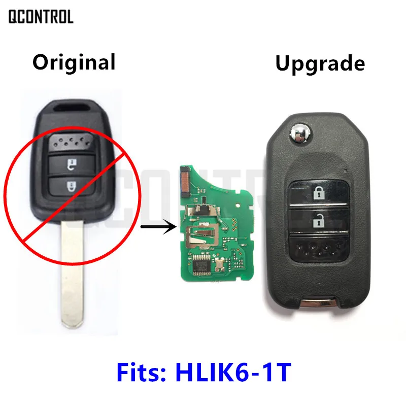 QCONTROL Upgraded Remote Key HLIK6-1T Fit for Honda Civic Accord City CR-V Jazz XR-V Vezel HR-V FRV Car Lock 433Mhz | Автомобили и