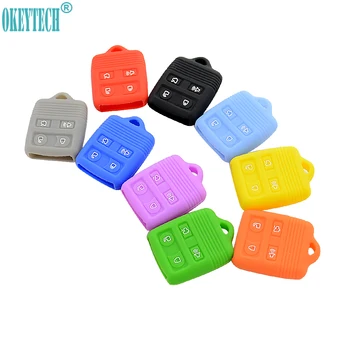 

OkeyTech 4 Buttons Remote Car Key Keyless Replacement Soft Silicone Rubber Cover fit for Ford Crown Escape Mustang Mercury Focus