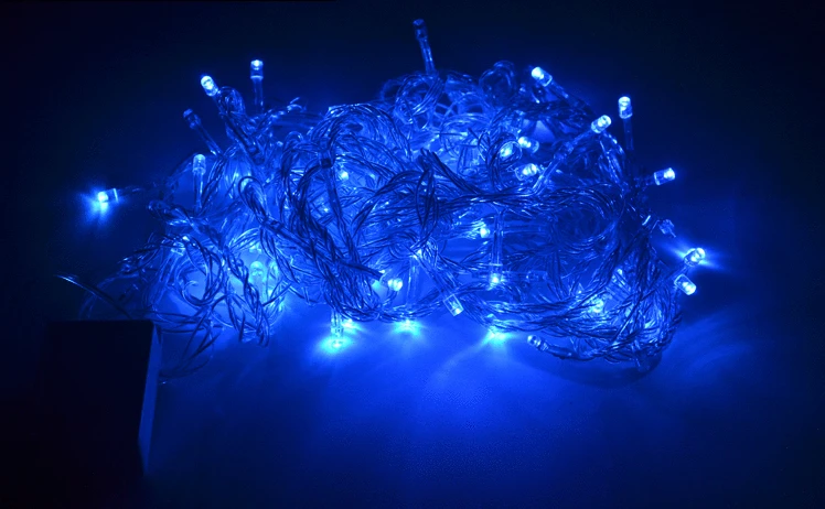 Водонепроницаемый 110 В/220 В 10 м 100 светодиодов синего цвета Гирлянды светодиодные свет Рождество елка Свадьба Фея Гирлянды светодиодные огни