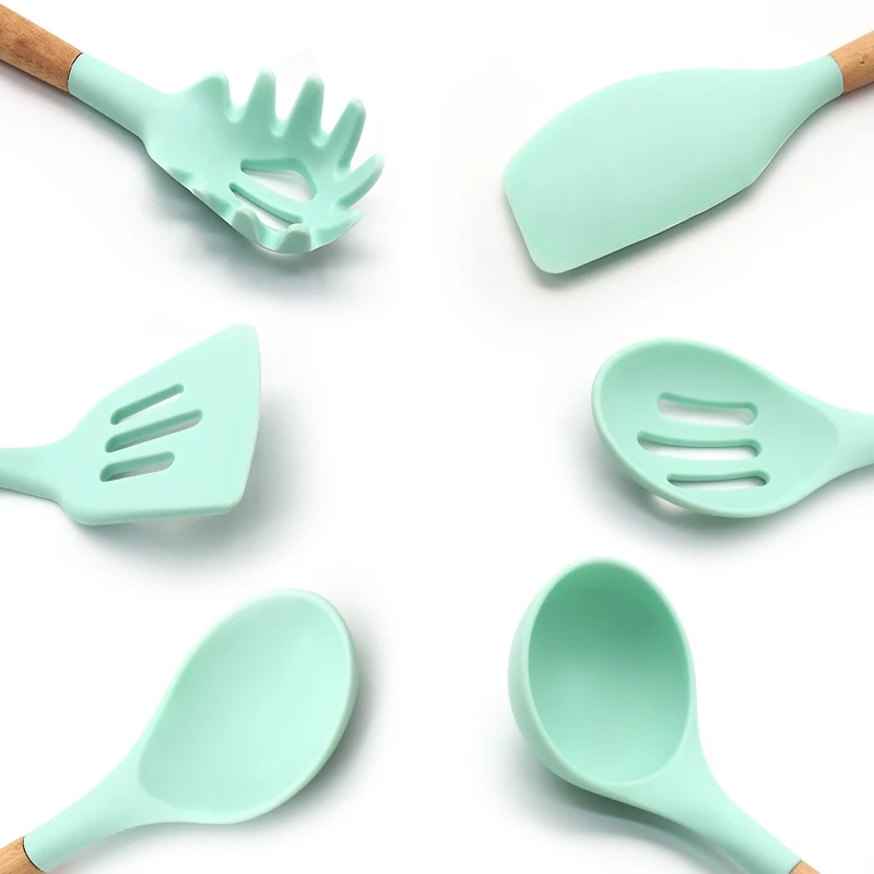 9 Non-toxic Cooking Scoop Spoon Tool Eco-Friendly Durable Silicone Cooking Tool Nonstick Silicone Rubber tools Kitchen Utensils