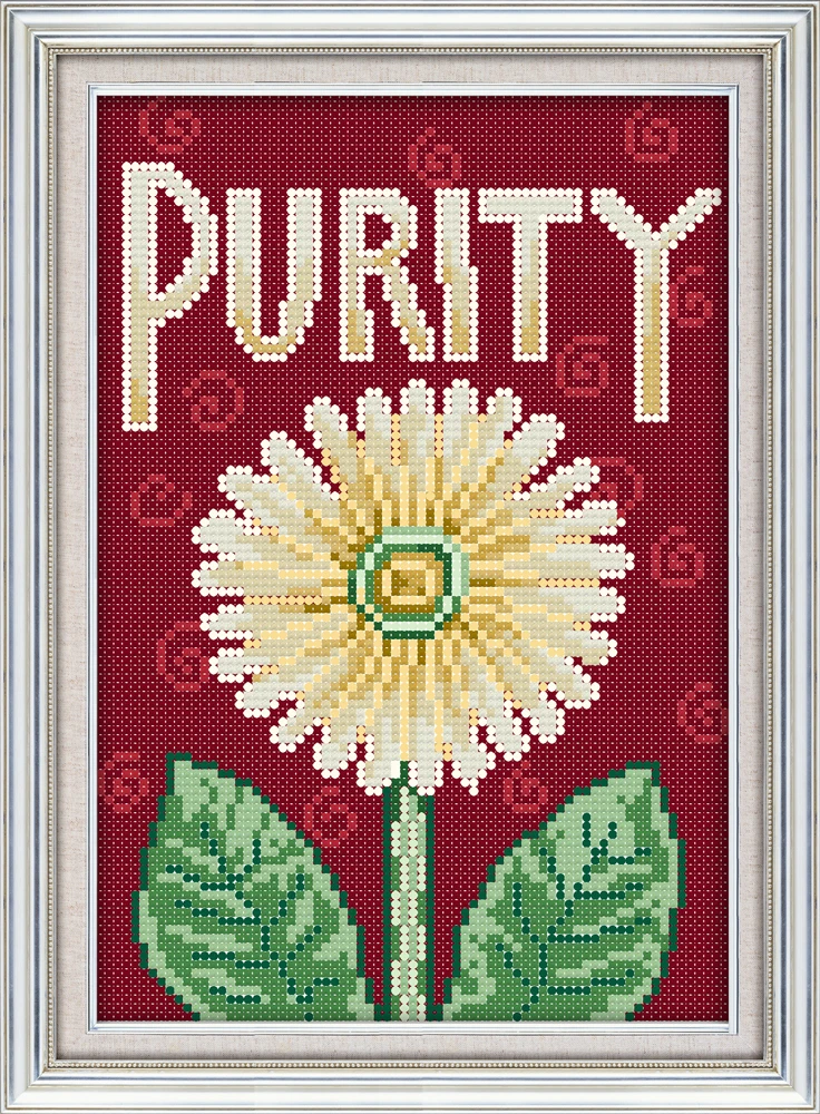 Purity Embroidery Needlework Kit DIY Home Decor Beginner Cross Stitch