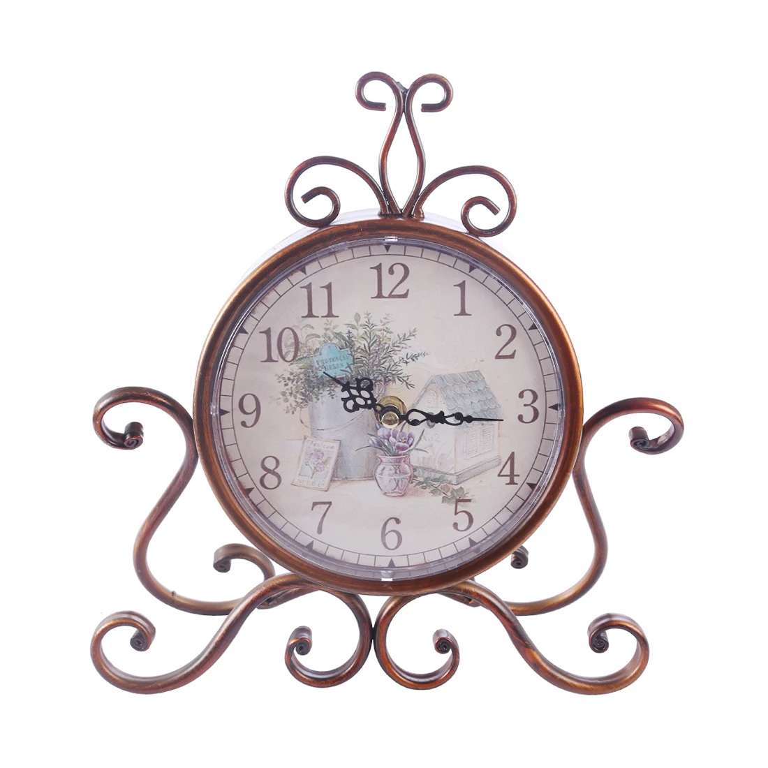 Уникальный европейский стиль настольные часы в стиле ретро классический Железный арт бесшумный Настольный Будильник домашний декор королевская гостиная - Цвет: type 2