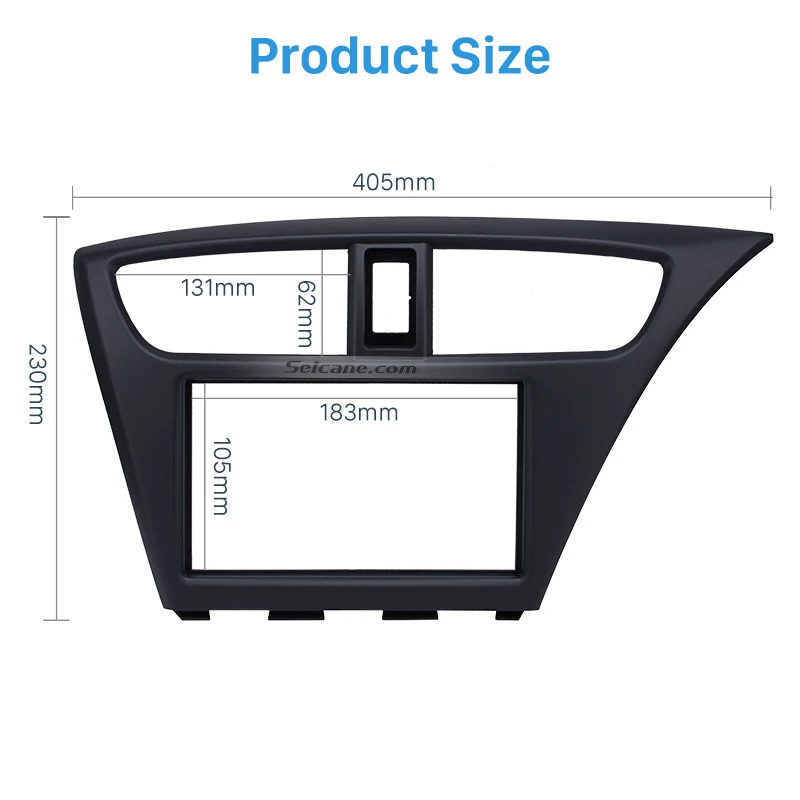 

Seicane Car Radio Fascia Double Din Frame Trim for Honda Civic 2012-2017 European RHD Stereo Install Dash Mount Panel Adaptor